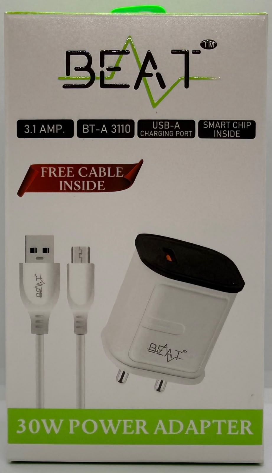 30W (3.1amp) CHARGER WITH TYPE-C CABLE COMBO